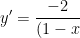 y'=\frac{-2}{(1-x)^2}<0,\: \forall x\in D